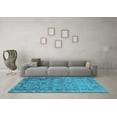 thumbnail image 3 of Ahgly Company Indoor Square Oriental Light Blue Industrial Area Rugs, 3' Square, 3 of 4