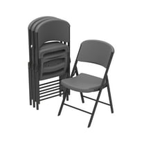 Lifetime Product Steel Indoor/Outdoor All-Weather and Durable Folding Chair, Gray (Set of 4)