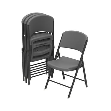 Lifetime Product Steel Indoor/Outdoor All-Weather and Durable Folding Chair, Gray (Set of 4)