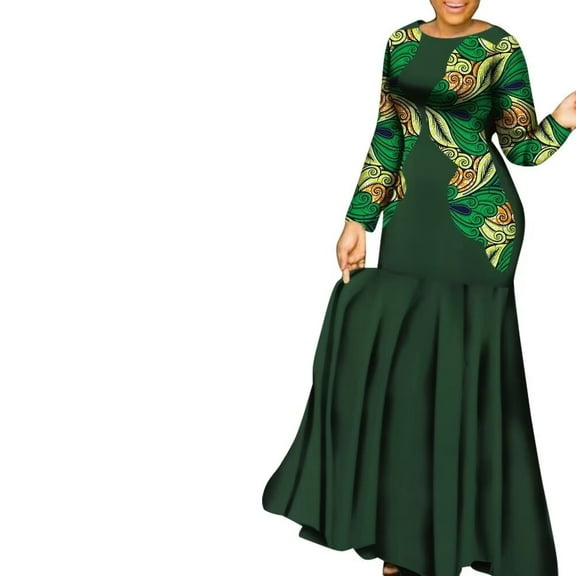 BAZINRICHE African Clothes for Couple African Clothing for Lovers Man's Woman's Long Party Maxi Dress