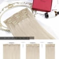 thumbnail image 3 of Moresoo Blonde Hair Extensions Clip ins Real Human Hair Platinum Blonde Remy Clip in Hair Extensions Blonde Double Weft Clip in Human Hair Extensions Blonde #60 5Pcs 80G 12inch, 3 of 5
