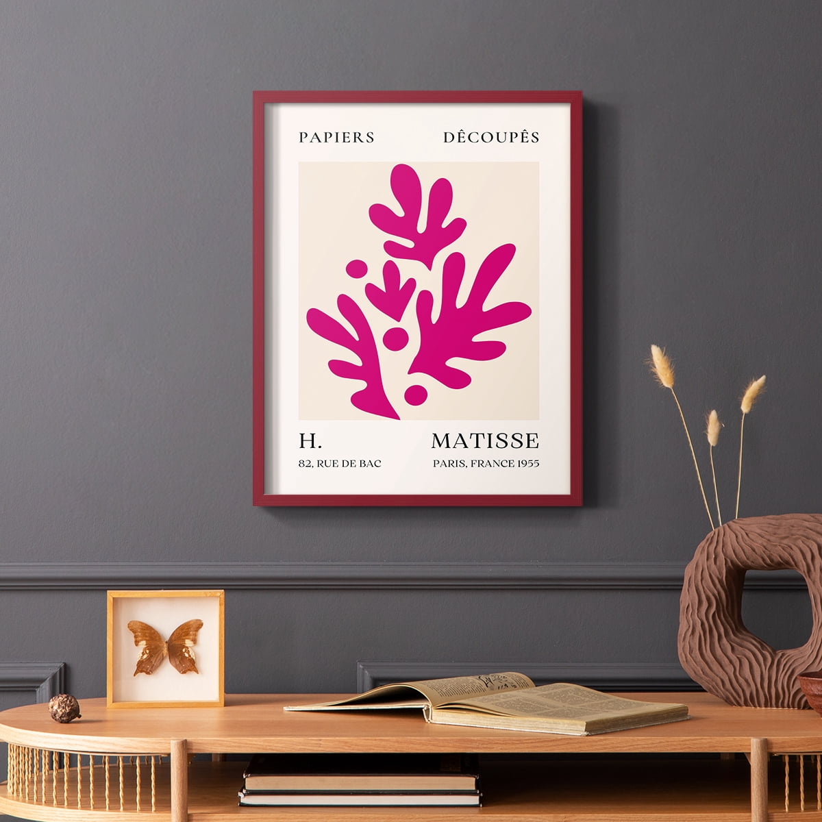 Matisse CLXIII Framed Print in Red Solid Wood 8 x 10 Framed Print