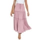 thumbnail image 4 of Falda larga boho elástica de cintura alta para mujer: con volantes, corte en A, cordón, poliéster, para todas las estaciones, tallas S-XL., 4 of 8