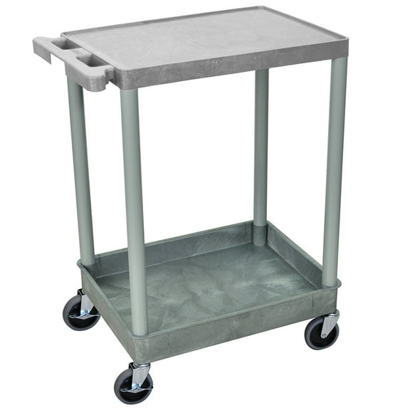 2 Shelf Gray Tub Cart
