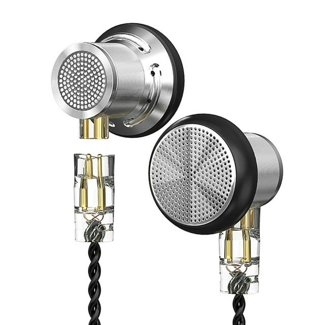 Écouteurs Filaires Dynamiques à Réduction de Bruit, Basses Hi-Fi (Argentés Sans Micro)