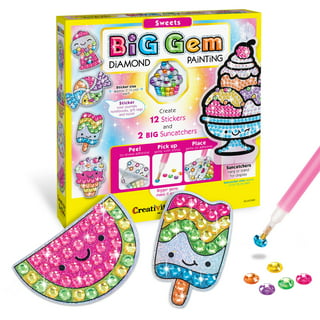 Diamond Painting Kit For Kids with Keychains, Kids Big Gem Diamond