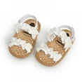 thumbnail image 4 of SYNPOS Baby Toddler Infant Girls PU Leather Soft Sole Summer Sandals Flower Princess Flat Shoes 0-18 Months, 4 of 8