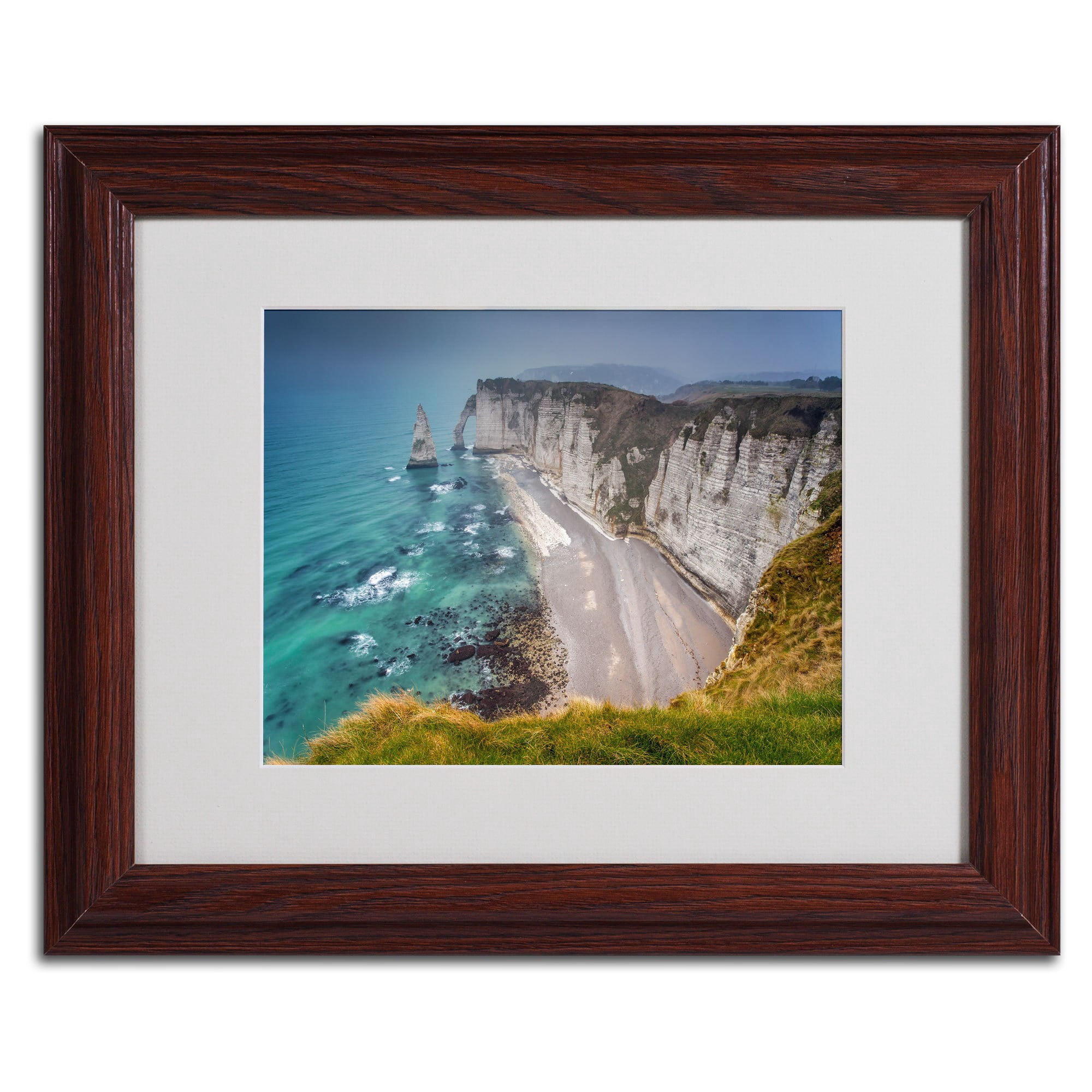 Trademark Fine Art "Etretat In the Fog" Framed Canvas Art by Mathieu Rivrin