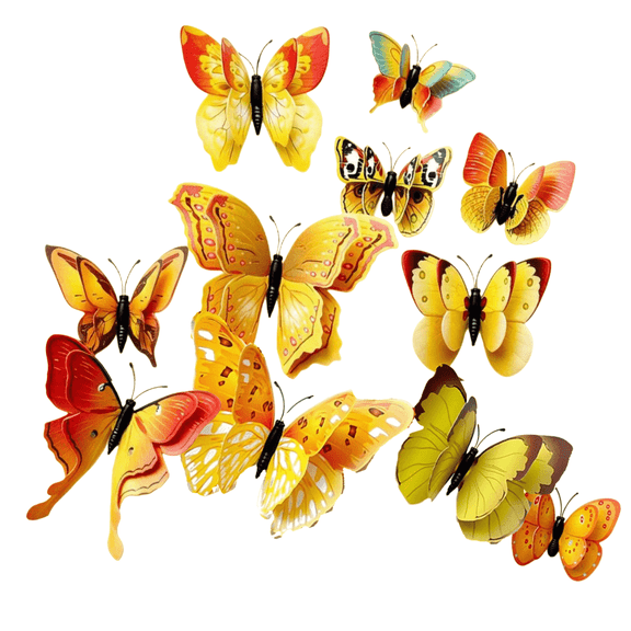 3D Butterfly Wall Stickers 48PCS Party Decorations Metallic Gold Magnetic Butterfly Decor for Wedding Home Wall Decals
