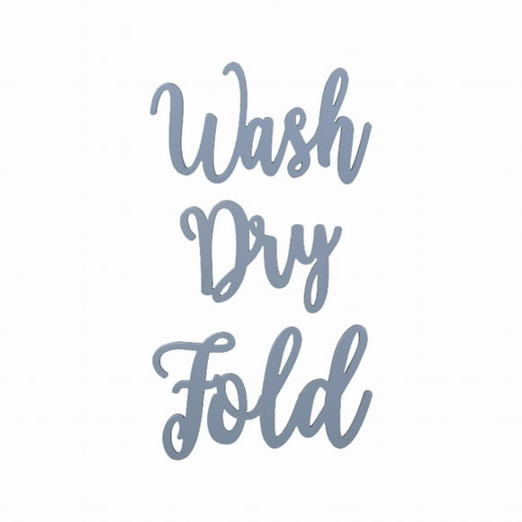 Wash Dry and Fold Décoration Murale en Bois Mots