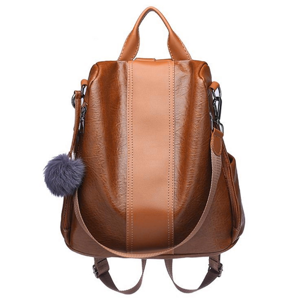 Women Waterproof Leather Backpack Anti-theft School Shoulder Bag Travel Rucksack 