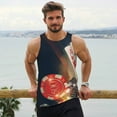 thumbnail image 6 of Fotbe Casino Poker Chips Pattern Men's Quick Dry Workout Tank Top Gym Muscle Tee Fitness Bodybuilding Sleeveless T Shirt Breathable Workout Shirt-X-Large, 6 of 9