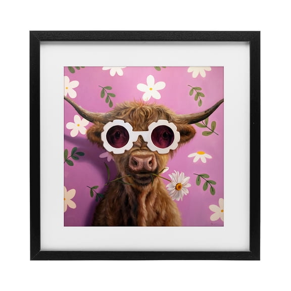 Stupell Industries Cottage Fresh As A Daisy Cattle Black Framed Print Under Glass, 16 x 16, by Lucia Heffernan
