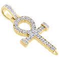 thumbnail image 4 of 10K Yellow Gold Diamond Nail Ankh Cross Pendant 1.35" Cluster Charm | 0.31 CT., 4 of 6