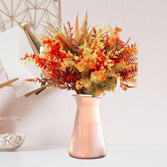 XEAZON Thanksgiving Artificial Plants Bouquet, 9PCS Mixed Faux Autumn Bouquet, Realistic Eucalyptus Fern, Artificial Fall Flowers for Christmas Thanksgiving Bedroom Decor Party Autumn Desktop Sets