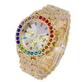 thumbnail image 2 of Charles Raymond Iced Out Mens Color on Blast Watch Single or Combo Sets with Blinged Out Bracelets Set. Iced Out Colourful Rainbow Flame Collection (ST10327CO GLD), 2 of 5
