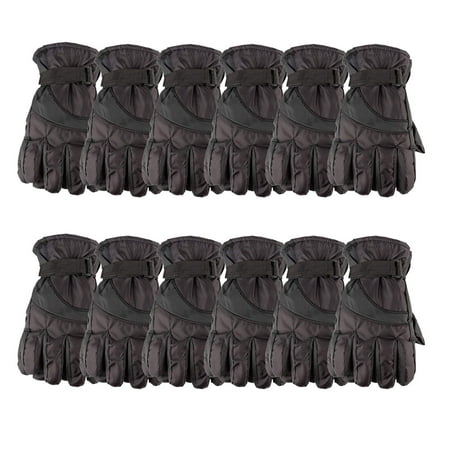 Yacht & Smith Value Pack Mens Winter Warm Waterproof Ski Gloves, One Size Fits All (12 Pack