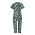 thumbnail image 5 of Censtreet Christmas Women's Pajama Set Short Sleeve Shirt and Capri Pants Sleepwear Pjs Sets with Pockets Multiple choices for families, 5 of 5