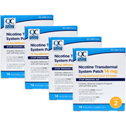 Quality Choice Nicotine Transdermal System Patch 14 mg Stop Smoking Aid 14 Patches for 2 Weeks Pack of 4
