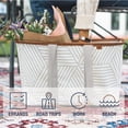thumbnail image 4 of CleverMade 30L SnapBasket Luxe - Sac de Courses Réutilisable Pliable Durable - Grand Sac Structuré Robuste, Taupe Géométrique, 4 of 6