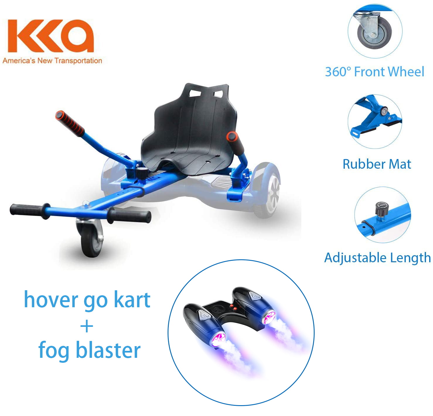 Hover Go Kart Blue Hover Seat Attachment Fun For Kids Go Cart Buggy 