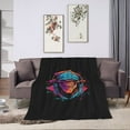 thumbnail image 6 of DouZhe Ultra-Soft Micro Fleece Lightweight Flannel Bed Blanket, Vintage Hip Hop Skull Print Cozy Warm Throw Blankets, 80"x60", 6 of 7