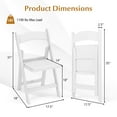 thumbnail image 3 of Costway 4 Pack Resin Folding Chairs with Padded Seat All-Weather Resin Frame Patio, 3 of 9