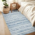 thumbnail image 2 of VUNATE 3'x5' Area Rugs for Living Room Washable Rugs Boho Moroccan Area Rug Soft Neutral Geometric Bohemian Carpet Distressed Indoor Rug for Bedroom Dining Room Office Foldable Nonslip Rug Blue, 2 of 5