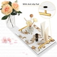 thumbnail image 4 of Bath Accessories Sets Single Print Decorative Tray With Handle For Home Bathroom Bedroom French Golden, 4 of 7