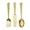 Gold Knife, Spoon and Fork Solid Utensils Asymmetrical S/3 5"W, 33"H, variant on DecMode Gold Aluminum Metal Knife, Spoon and Fork Utensils Wall Decor (3 Count)