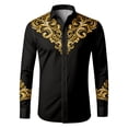 thumbnail image 4 of CONZONE Mens Western Cowboy Buttons Down Shirts Long Sleeve Shirts for Men Trendy Graphic Lapel Soft Lightweight Tops, 4 of 4
