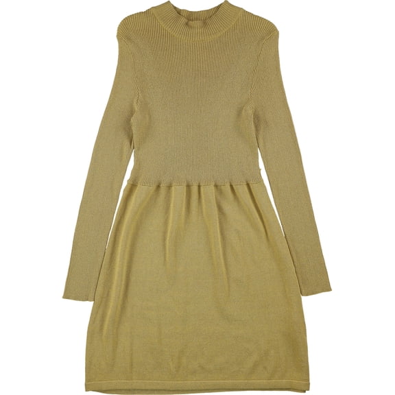 Free People Womens No Belt Sweater Mini Dress, Yellow, Medium