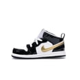 thumbnail image 2 of Jordan Toddler's 1 Mid Patent Black White Gold Shoes, from StockX, 2 of 5