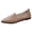 Beige, variant on Beige Ladies Breathable Pu Slip-On Flats Comfortable Soft Sole Casual Shoes
