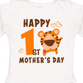 thumbnail image 4 of Inktastic Happy First Mothers Day with Tiger Boys or Girls Long Sleeve Baby Bodysuit, 4 of 5