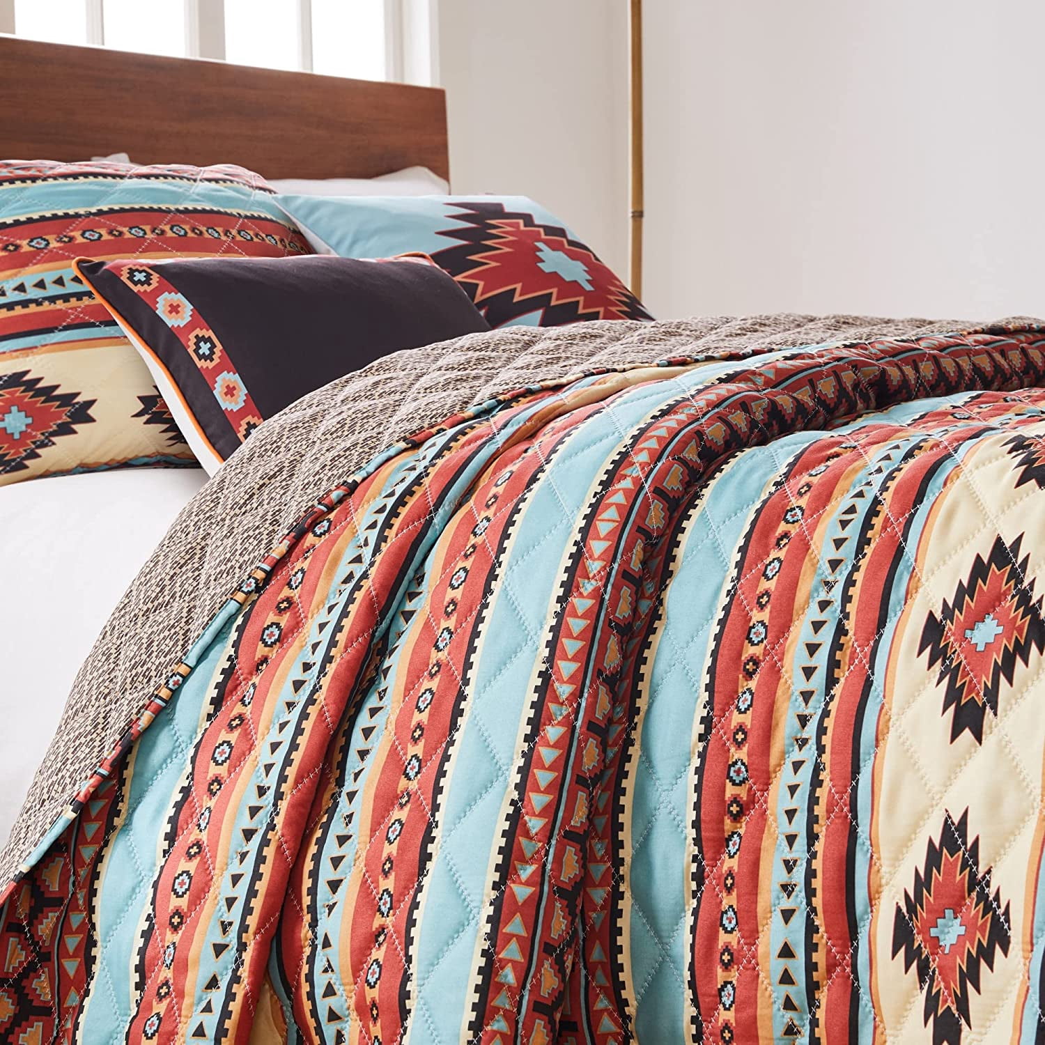 Greenland Home Fashions Red Rock Boho Southwestern Quilt Set, 2-Piece Twin/XL