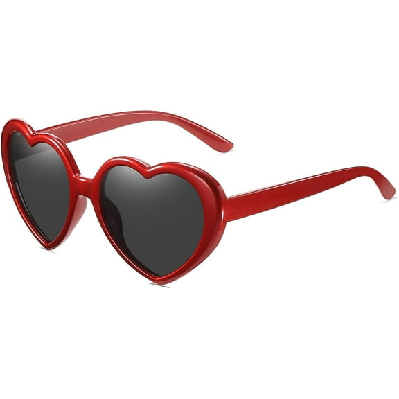 NVMIDTC Polarized Heart Sunglasses for Women,Fashion Oversized Love Eyewear UV Protection
