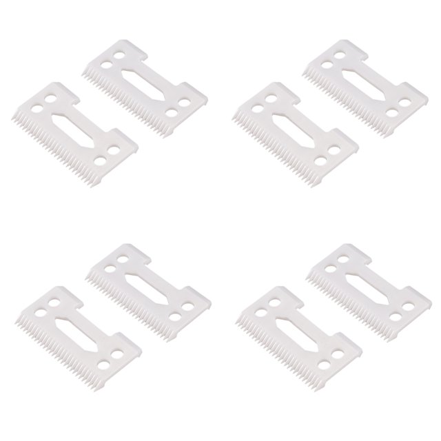 New 8Pcs 28 Teeth Zirconia Ceramic Clipper Blade for Senior Clipper,8 x Ceramic Blade 4 x box,White