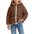 thumbnail image 2 of Agkizg Kids Girls Hooded Puffer Coat Long Sleeve Thick Winter Jacket with Pockets Solid Color Warm Casual Outerwear, 2 of 6