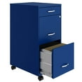 thumbnail image 3 of Space Solutions 18 Inch Wide 3 Drawer Mobile Organizer Cabinet for Office, Blue, 3 of 7