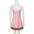 thumbnail image 4 of 13 Going On 30 Sleepwear Dress Women's Sexy Lace Satin Lingerie Jenna Pink Nightgown, 4 of 9