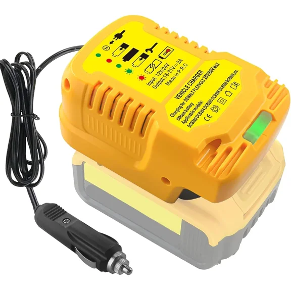 Mini Car Charger for Dewalt 20V 18V Li-ion Battery Portable Use on Car Cigarette