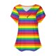 thumbnail image 2 of Camiseta de Manga Corta con Cuello en V, Camiseta Larga de Moda Y Ligera para Mujeres, 2 of 4