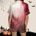 thumbnail image 4 of Tnhcen Women's 2025 Halloween Pajama Set Short Sleeve Collared Button Up Shorts Comfortable Loungewear Soft Home Wear S-2XL Red, 4 of 8
