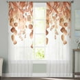 thumbnail image 2 of Burnt Orange Botanical Sheer Curtains 84 Inches Long 2 Panels Set, Window Sheer Curtains for Living Room/Bedroom, Eucalyptus Leaves Pastoral Floral Light Filtering Rod Pocket Curtain 52'' x 84'' x 2, 2 of 7