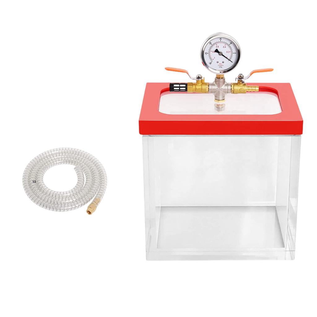 JISADER 2 Gallon Vacuum Chamber Acrylic Clear Bucket for Plaster Epoxy Resins Paints