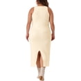 thumbnail image 4 of DARING DIVA Plus Size Sweater Crew Neck Sleeveless Midi Tank Dress 1X Beige, 4 of 6