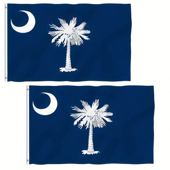 (2 Pack) Anley Fly Breeze 3x5 Foot South Carolina State Polyester Flag - South Carolina SC Flags