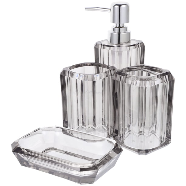 1 juego de accesorios de baño, soporte para cepillo de dientes, dispensador de jabón, vaso para cepillo de dientes, jabonera