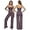 Purple, variant on PISONIC Womens Workout Sets Two Piece Spaghetti Straps Crop Top Matching Straight Leg Pants Gym Work Pilates Outfits